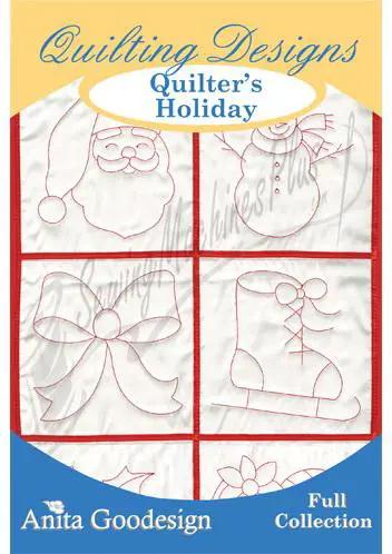 Embroidery Design Software by Anita Goodesign, Quilter's Holiday Full Collection with four holiday quilt block designs.