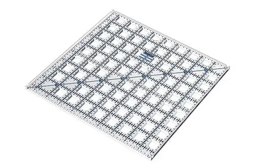 Grace TrueCut Ruler Combo by Grace Company, clear acrylic quilting ruler with blue grid markings.