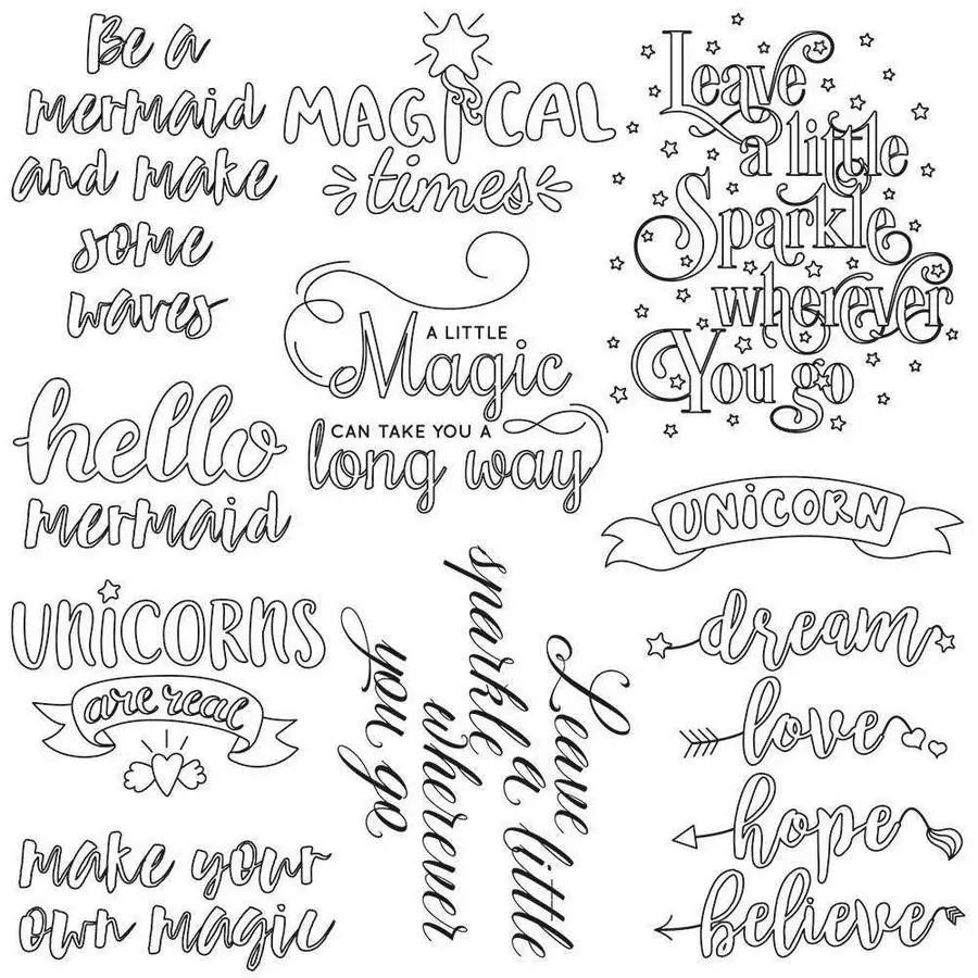 Threaders Embroidery Transfer Sheets – Fantasy set with black-and-white script designs.