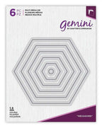 Gemini hexagon nesting dies set, 6-piece metal dies for die cutting and embossing by Crafter's Companion