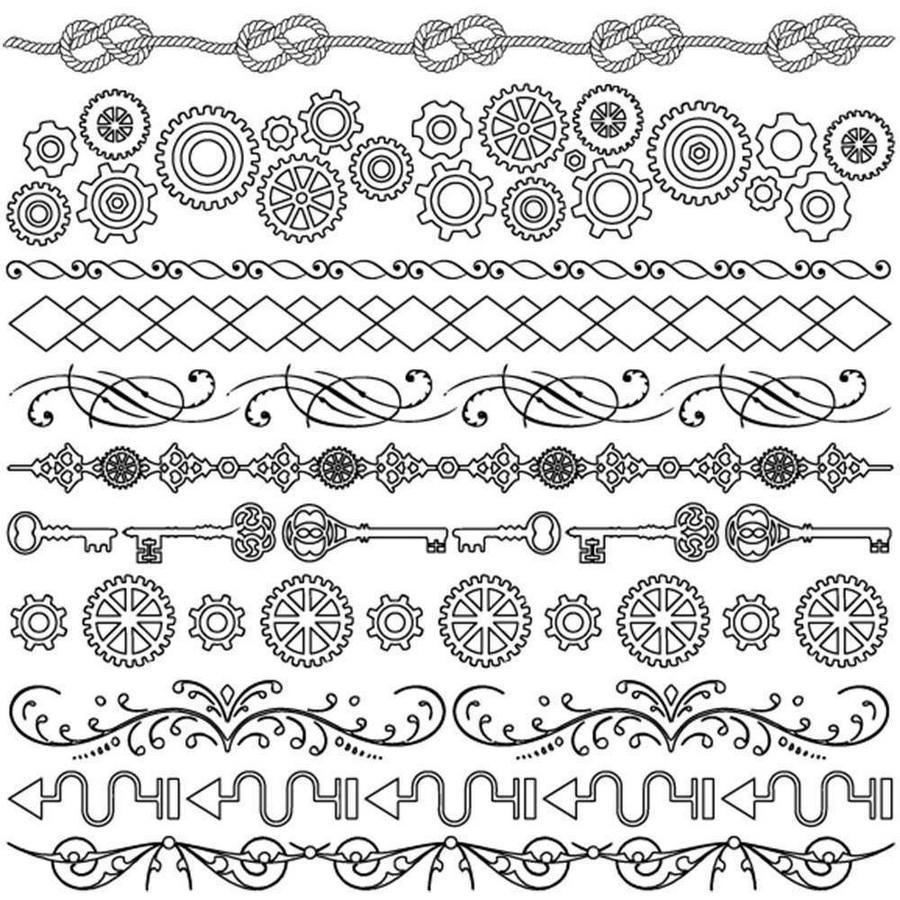 Threaders Embroidery Transfer Sheets Traveller - black-and-white pattern designs for embroidery borders and motifs