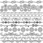 Threaders Embroidery Transfer Sheets Traveller - black-and-white pattern designs for embroidery borders and motifs