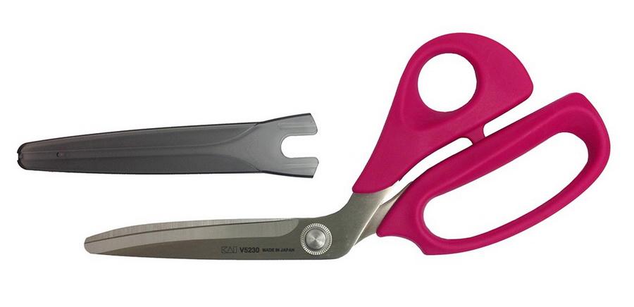 Kai N5230 9 Inch Bent Handle Sewing Scissors with Blade Cap (Available in Multiple Colors)