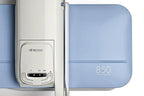 Elnapress EP850 Steam Press by Elna with blue platen and white control panel
