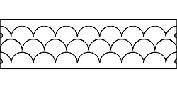 Groovy Board - 6in. Clam Shells Border Quilting Template