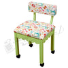 Arrow Sewing Chair White Riley Blake fabric on Green 7014W