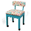 Arrow Sewing Chair White Riley Blake fabric on Blue 7019W
