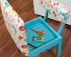 Arrow Sewing Chair White Riley Blake fabric on Blue 7019W