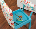 Arrow Sewing Chair White Riley Blake fabric on Blue 7019W