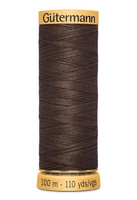 Gutermann Natural Cotton 50wt 100M 3ct - Dark Brown - Sewingmachinesplus.com