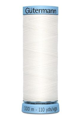 Gutermann Pure Silk Thread 100m 3ct - White - Sewingmachinesplus.com