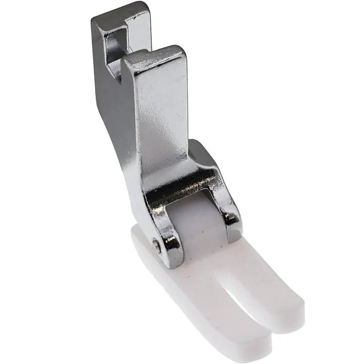 Janome HD9QCP Leather Kit presser foot; metal body with white plastic sole for leather sewing