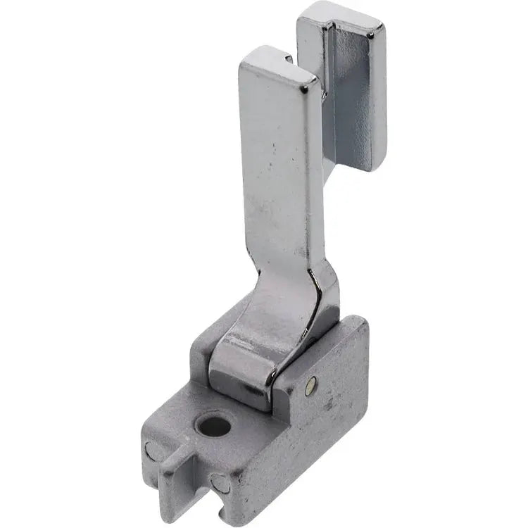 Presser foot by Janome for the HD9QCP Fashion and Finishing Kit, silver metal sewing machine accessory.