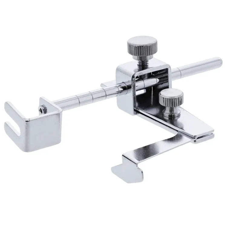 Janome HD9QCP quilt presser foot kit for sewing machines; chrome metal with adjustable guide and two knobs