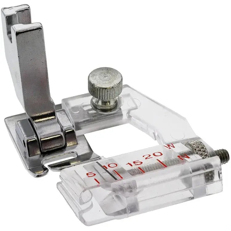 Janome quilting machine foot kit with clear plastic guide and numbered ruler for precise quilting