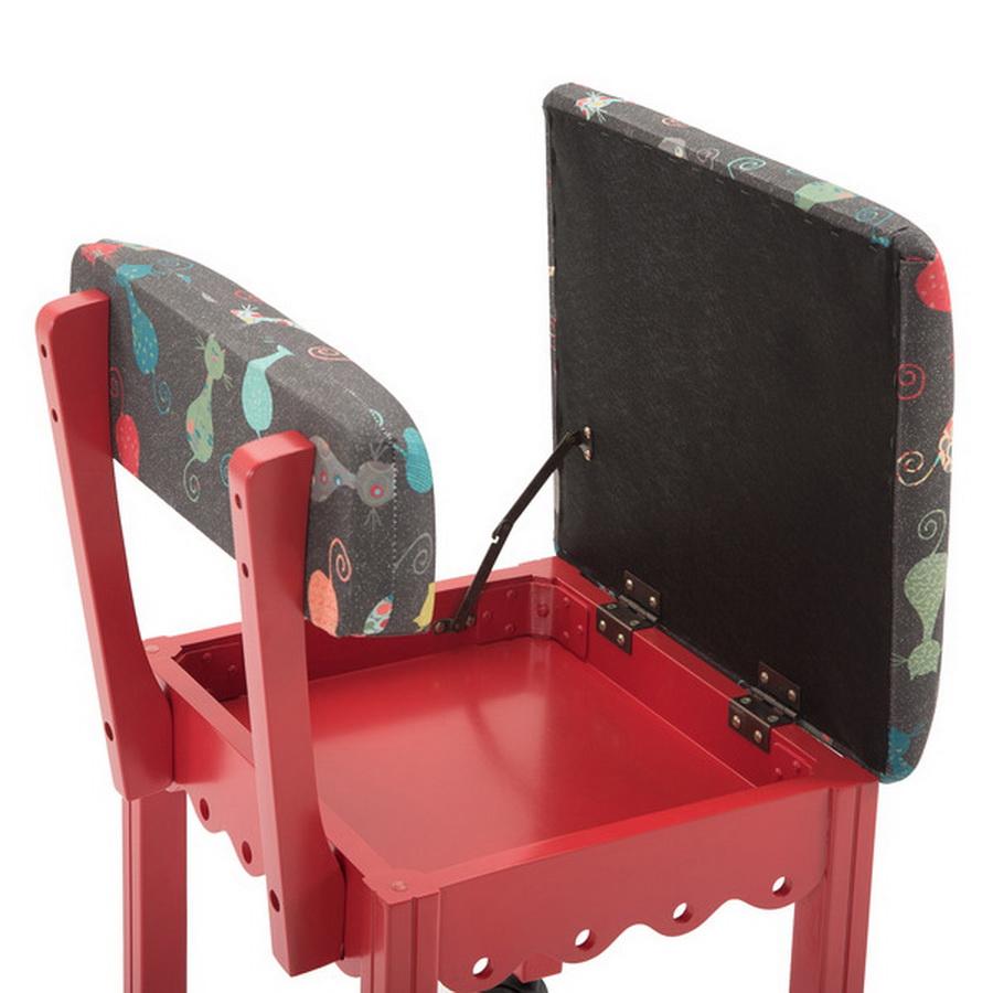 Arrow 6106 Red or 6109 Blue Sewing Chair - Cats Meow Print