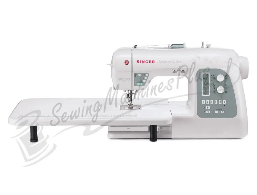 Singer 8500Q Modern Quilter sewing machine with extension table in white