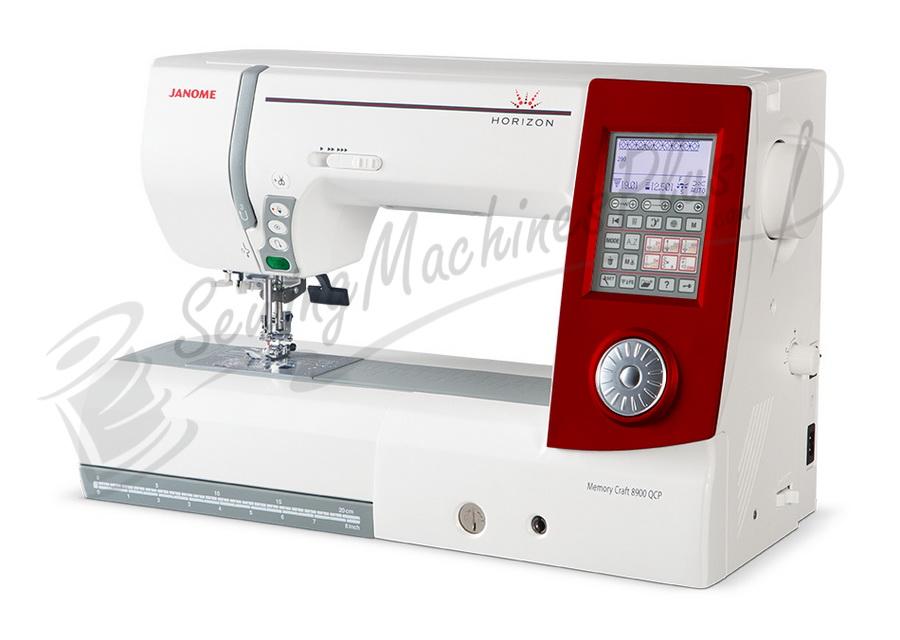 Janome Horizon 8900QCP Limited Edition Sewing Machine w/ Red Face Plate - Sewingmachinesplus.com