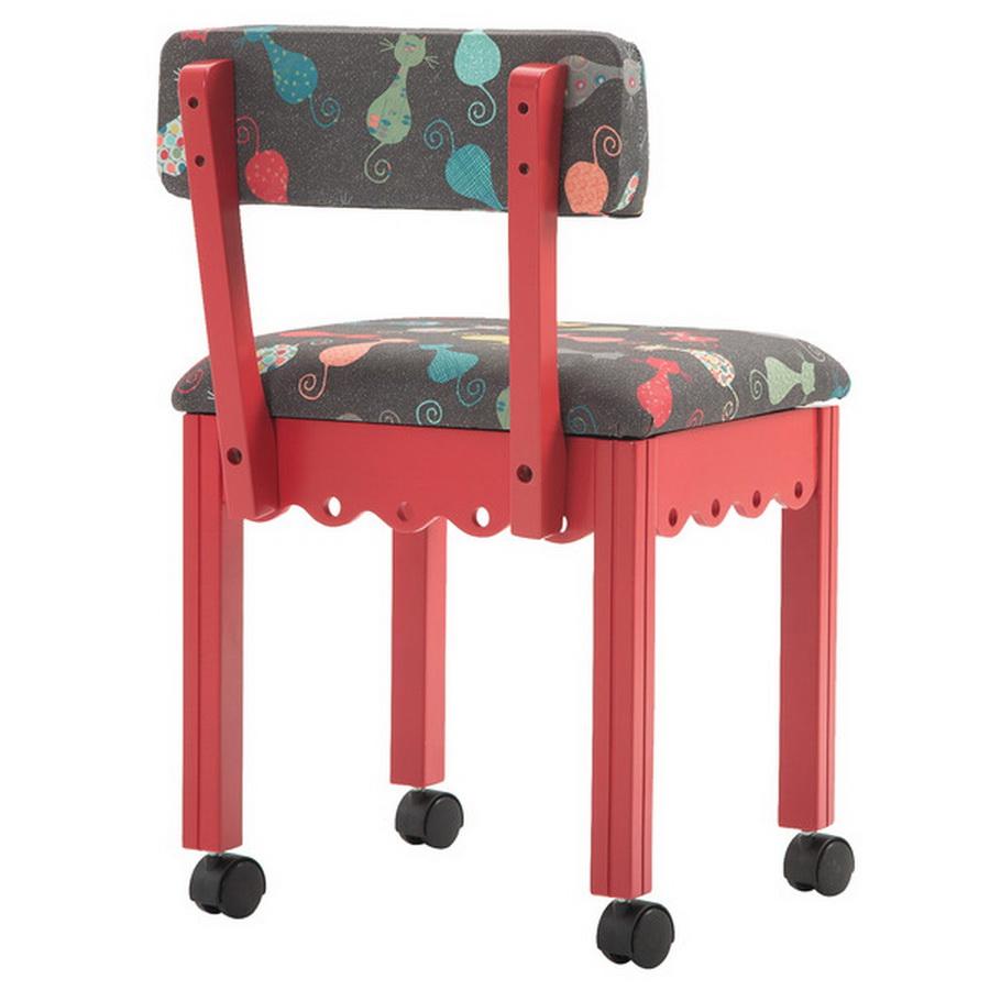 Arrow 6106 Red or 6109 Blue Sewing Chair - Cats Meow Print
