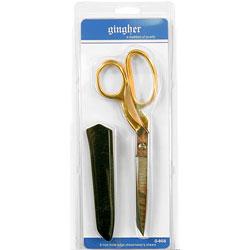 Gingher 8in Gold Plated Dressmakers Shears G-8GS w/ gold snips G-LT