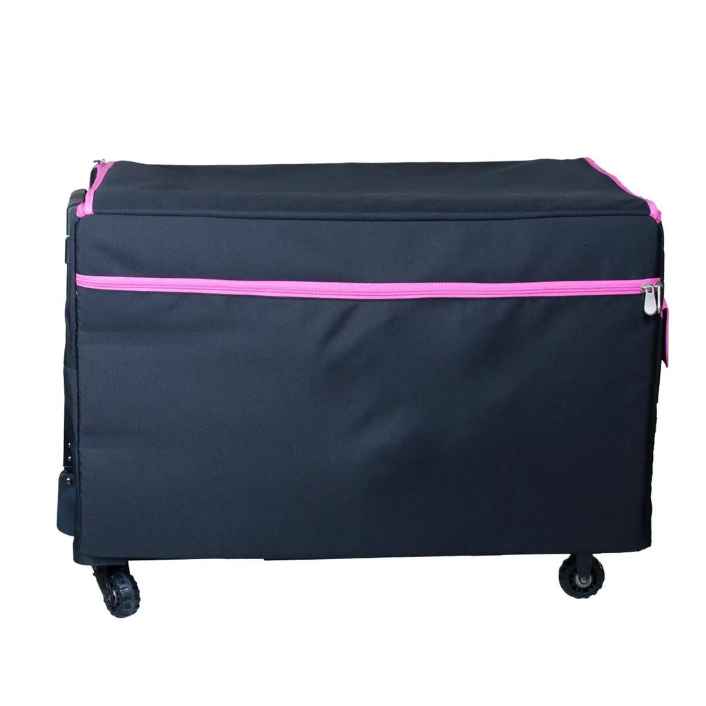 Tutto 29-inch EZ-Glide Trolley machine bag, black with pink zipper, craft machine case