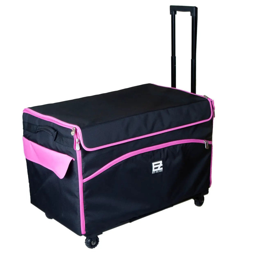 29-inch EZ-Glide trolley case, black with pink trim by Tutto