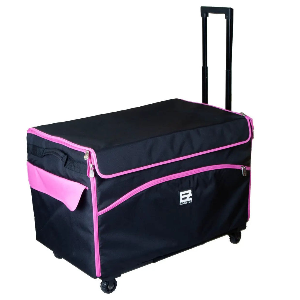 29-inch EZ-Glide trolley case, black with pink trim by Tutto