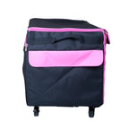 Tutto 29in EZ-Glide trolley bag for craft machines, black with pink accents and pink front pocket