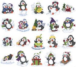 Dakota Collectibles embroidery designs - Playful Penguins - Sewingmachinesplus.com