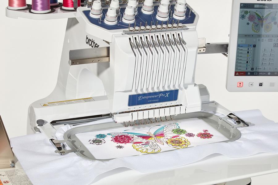 Brother PR1055X Entrepreneur Pro X 10 Needle Multi - Needle Embroidery Machine - Sewingmachinesplus.com