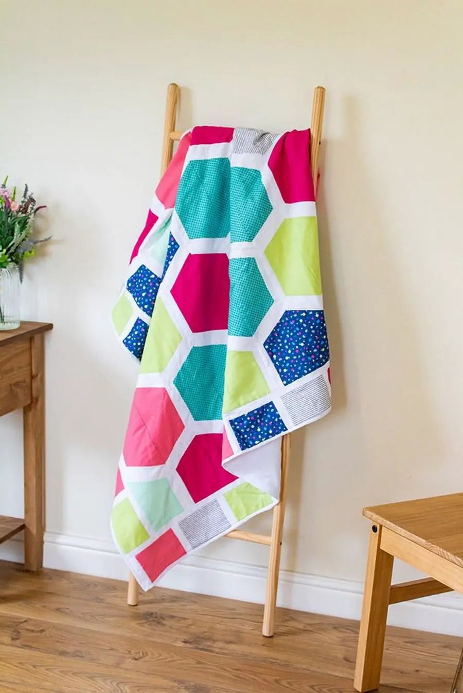 Crafters Companion Threaders Shape Creator cutting mats in a vibrant hex quilt color-block design
