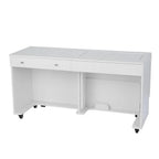 Kangaroo II Sewing Cabinet - White, mobile on casters with two top drawers and open storage