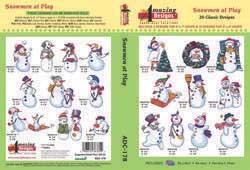 Snowmen at Play Embroidery Designs