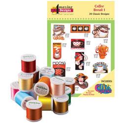 Amazing Designs Coffee Break with Madeira 18 Spool Thread Kit