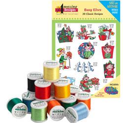Amazing Designs Busy Elves with Madeira 18 Spool Thread Kit