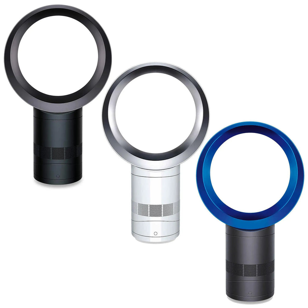 Dyson AM06 10in desk fans set of 4 in black, white, silver and blue