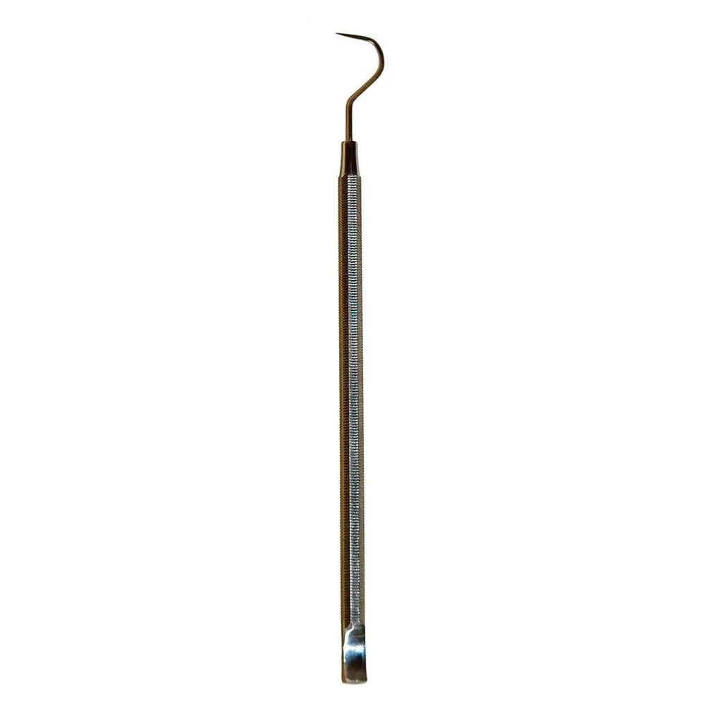 Thread Napper Plus Creative Notions ANTNP sewing tool with long knurled metal handle and curved hook tip
