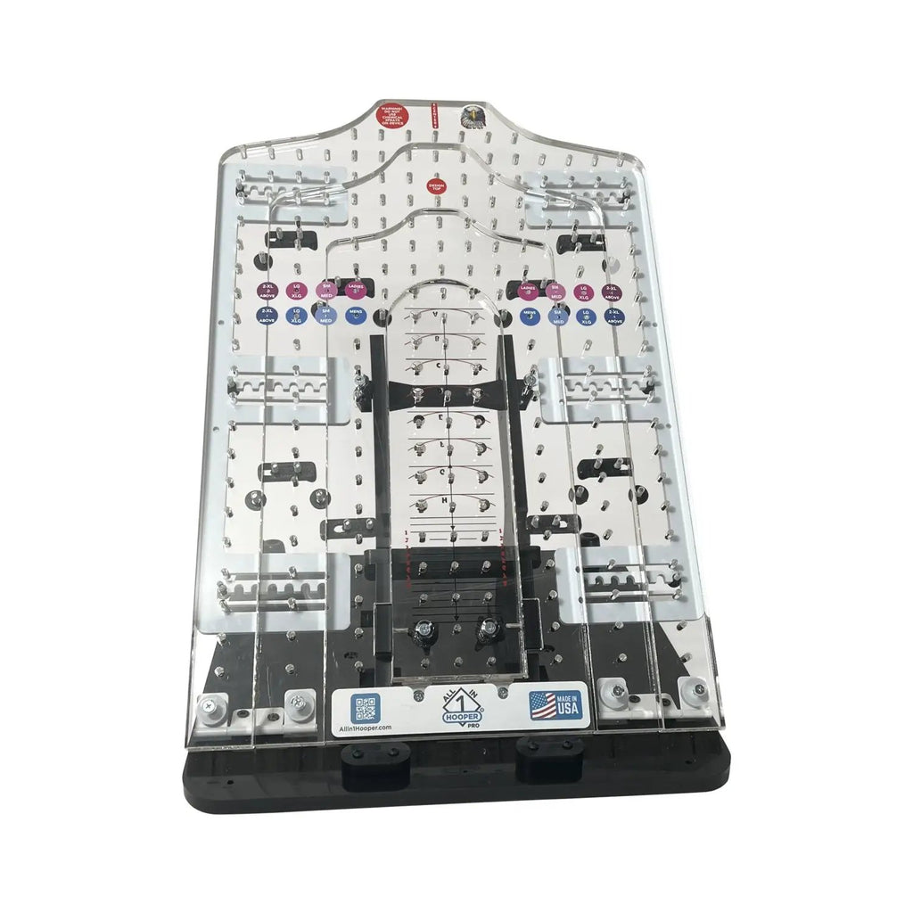 All in 1 Hooper Pro Starter Kit, clear acrylic hooper pegboard with metal hardware.