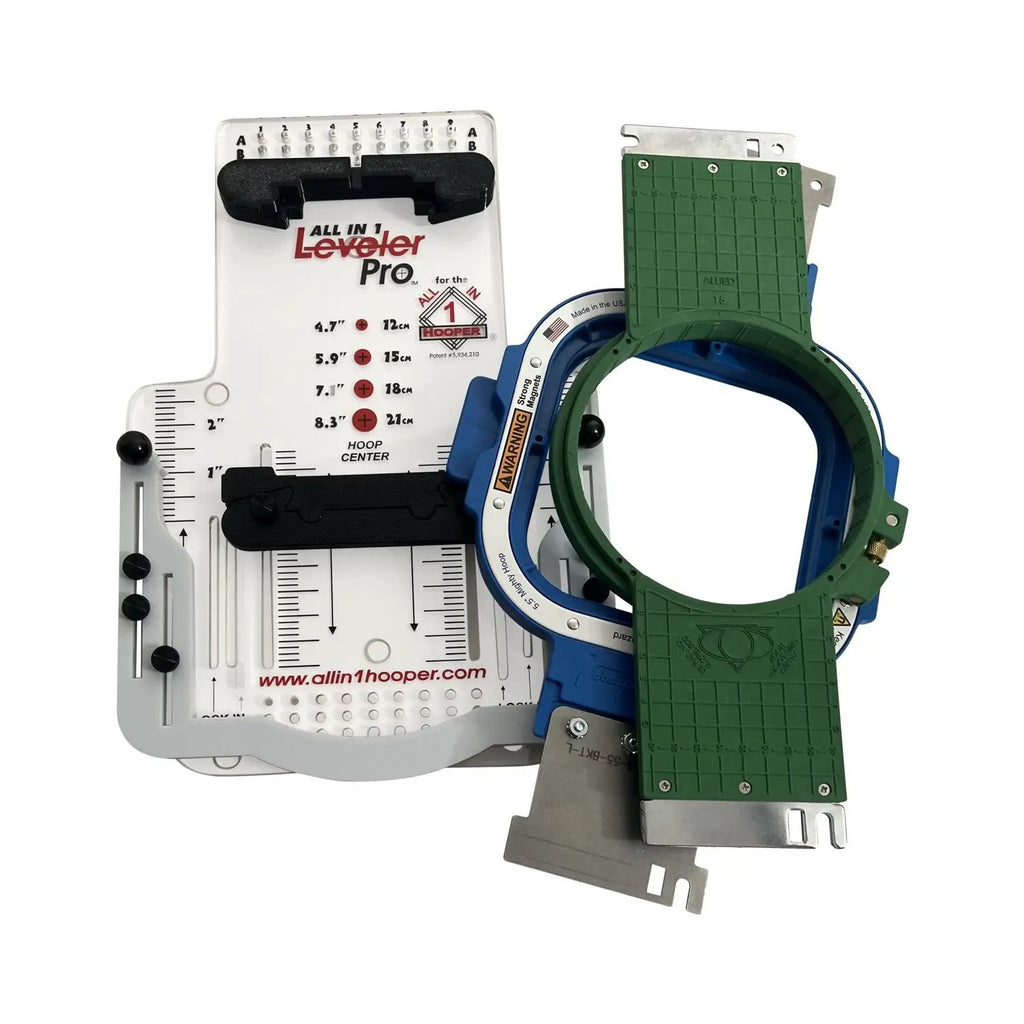 All in 1 Hooper Pro Starter Kit; blue hoop with green grid attachment on a white measurement board.