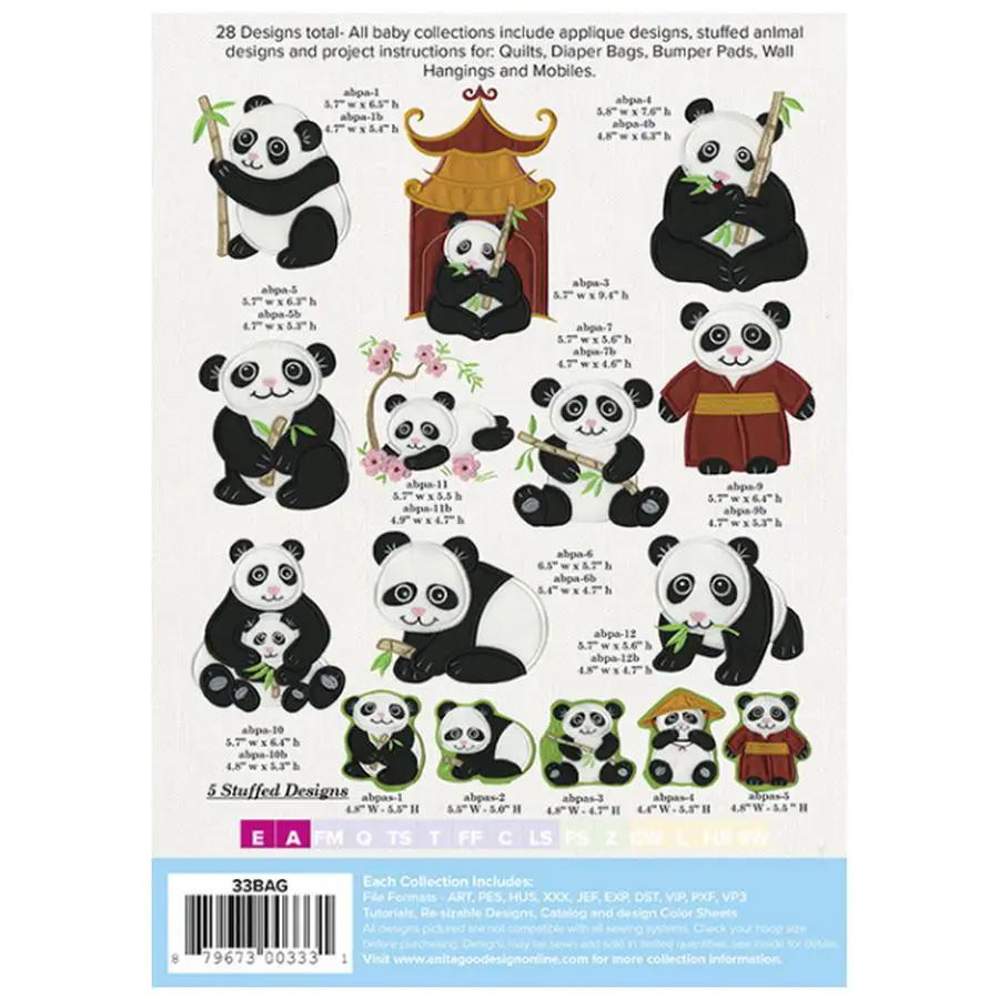 Anita Goodesign Baby Pandas Design Pack 33BAG with 28 panda embroidery designs
