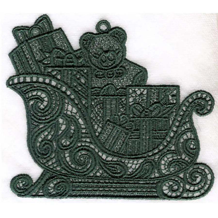 Anita Goodesign Holiday Lace 36AGHD embroidery design software in dark green lace
