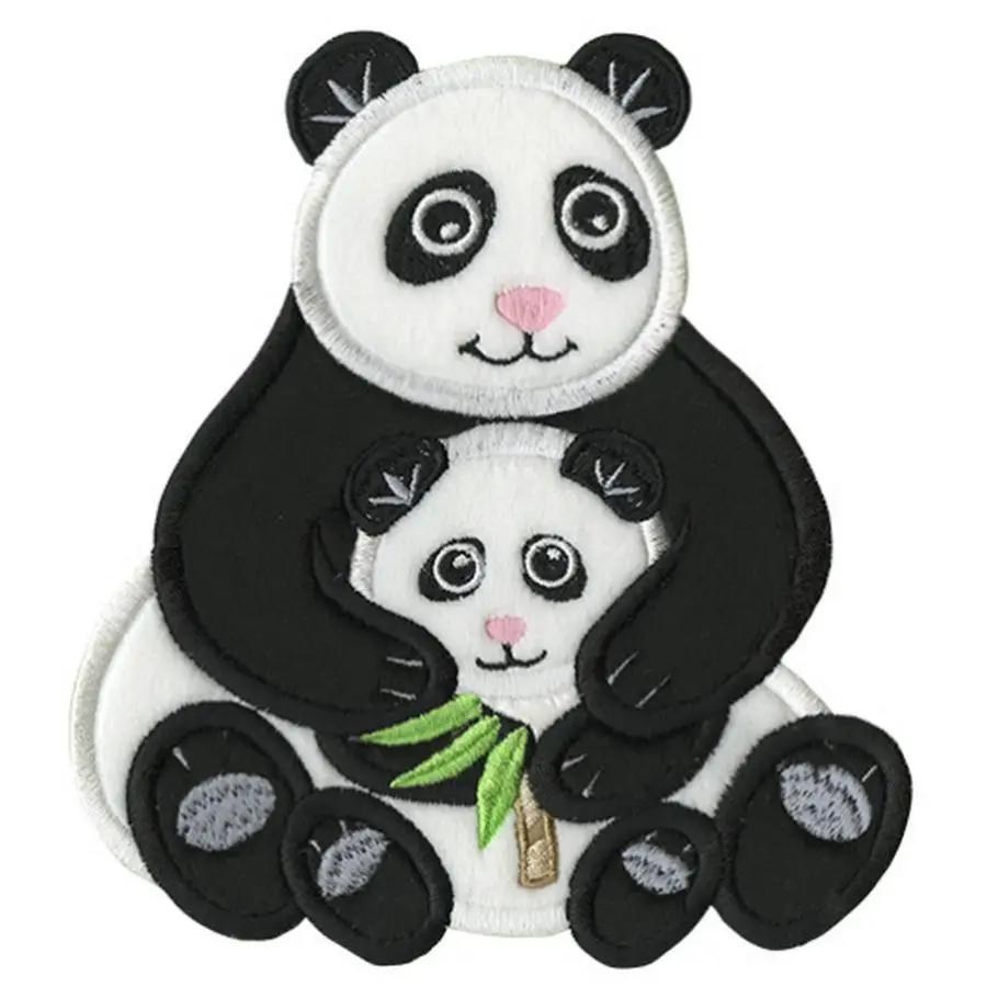 Anita Goodesign Baby Pandas embroidery design pack featuring black-and-white panda mother and cub with bamboo