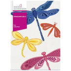 Anita Goodesign Dragonflies 2 design pack embroidery designs; four colorful dragonflies in blue, yellow, orange and pink