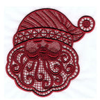 Anita Goodesign Holiday Lace embroidery design 36AGHD in red lace motif on white fabric