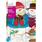 Winter Friends Tile Scene embroidery design software by Anita Goodesign, cover shows colorful snowmen