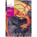 Anita Goodesign Dragon Tile Scene embroidery design package; orange dragon on dark tiled background