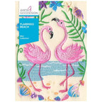 Anita Goodesign Flamingo Beach embroidery design, mini collection, two pink flamingos on beach scene
