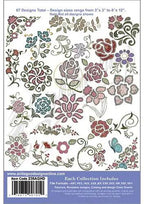 Anita Goodesign Reverse Applique embroidery design collection (238AGHD) featuring 67 colorful floral patterns.