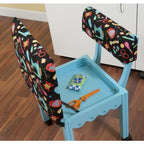 Arrow Wooden Sewing Chair - Blue - Black Notions Fabric 7019B