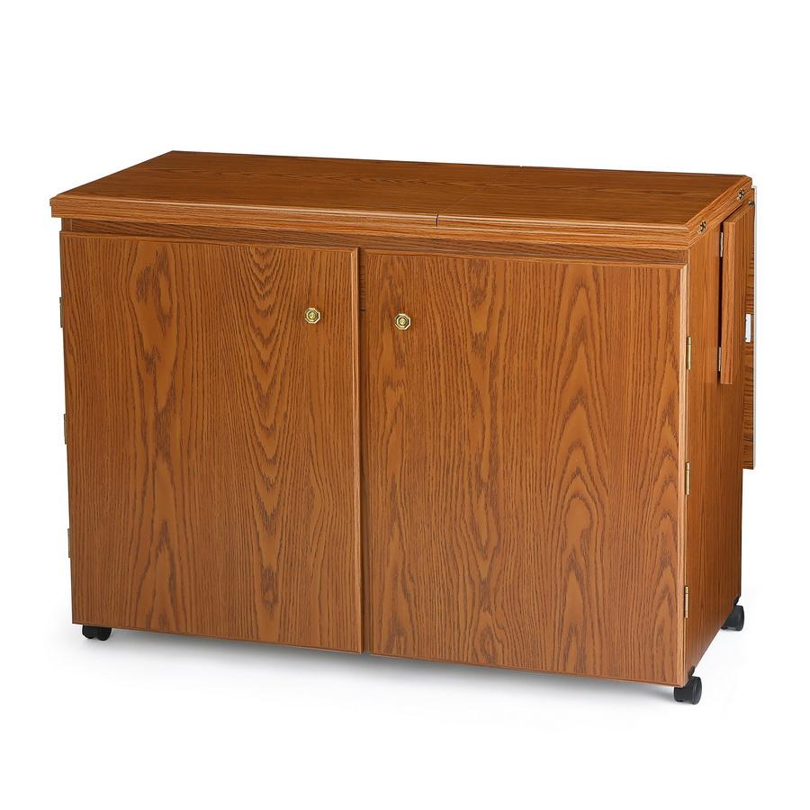 Arrow 98700 Bertha Sewing Cabinet for large machines - Oak Finish